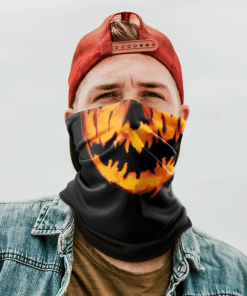 JACK-O-LANTERN PUMPKIN FACE MASK NECK GAITER