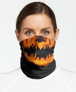 JACK-O-LANTERN PUMPKIN FACE MASK NECK GAITER