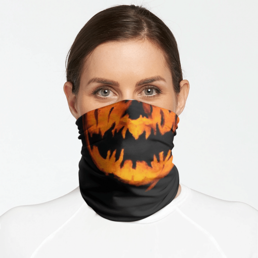 JACK-O-LANTERN PUMPKIN FACE MASK NECK GAITER