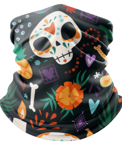 MEXICAN DAY OF THE DEAD BACKDROPS SUGAR SKULL FACE MASK NECK GAITER