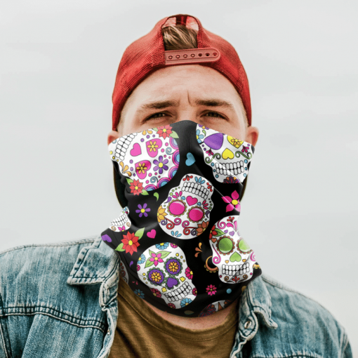 DAY OF THE DEAD FACE MASK NECK GAITER