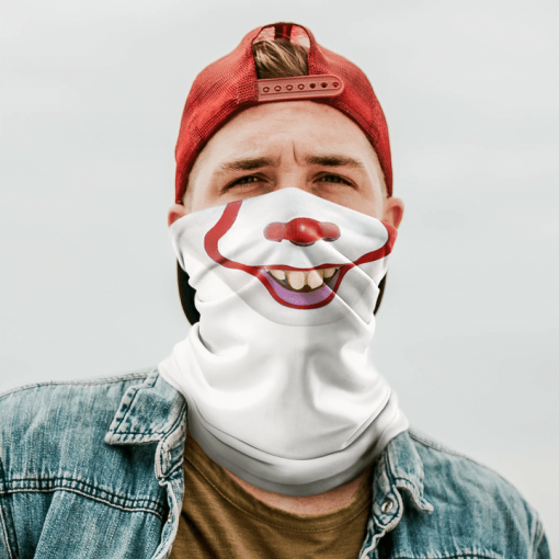 DANCING CLOWN FACE MASK NECK GAITER