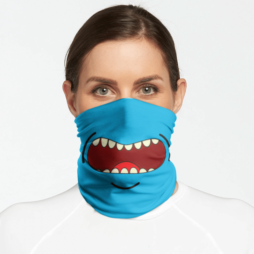 MEESEEKS HAPPY FACE MASK NECK GAITER