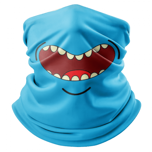 MEESEEKS HAPPY FACE MASK NECK GAITER