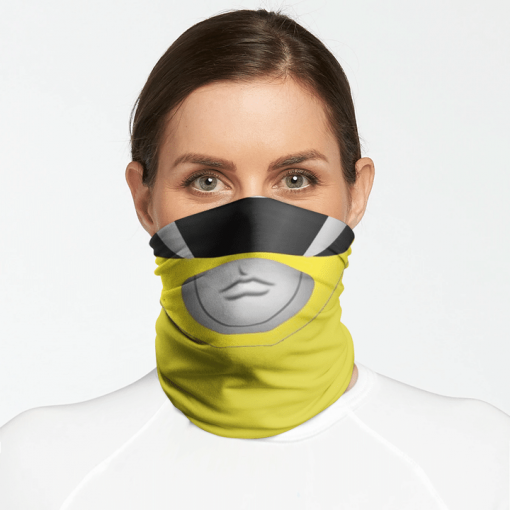 YELLOW RANGER FACE MASK NECK GAITER