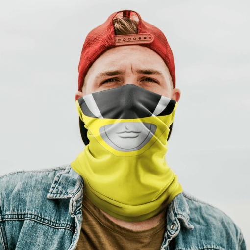 YELLOW RANGER FACE MASK NECK GAITER