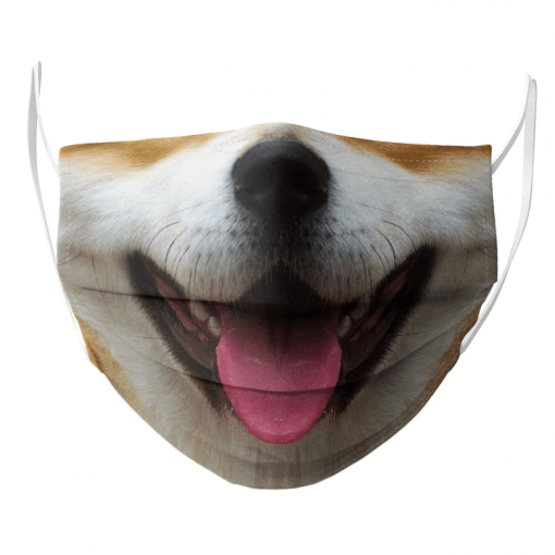 AKITA DOG LOVER FUNNY FACE PET PORTRAIT FACE MASK CUTE PUPPY ANIMALS