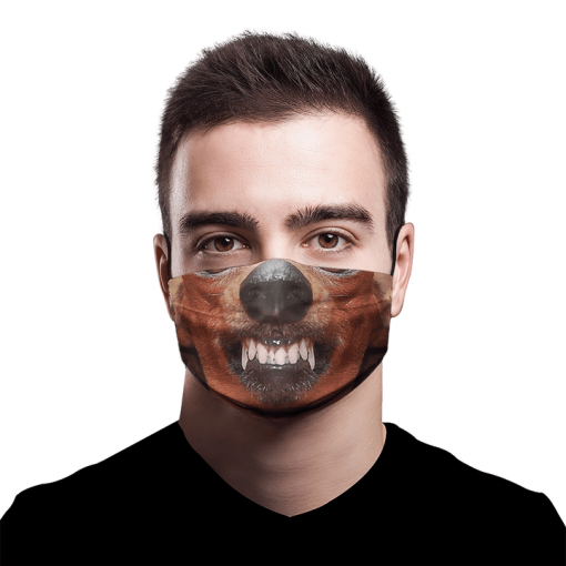 BADGER DOG AGGRESSIVE LOOKING ANGRY FACE MASK