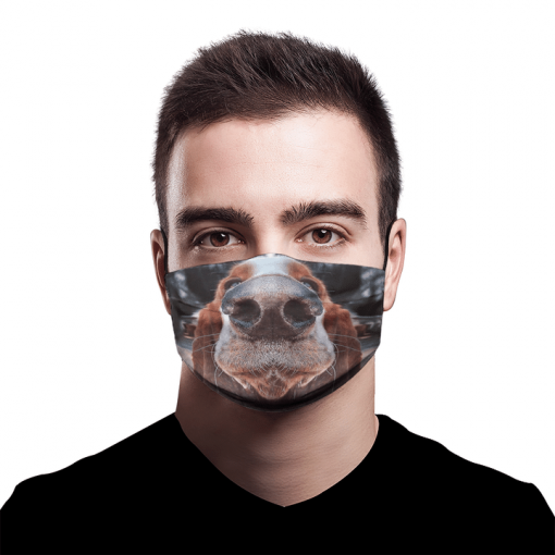 BLOODHOUND DOG LOVER FUNNY FACE PET PORTRAIT FACE MASK