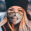 CAT LOVER FUNNY FACE TONGUE LICKING PET PORTRAIT CUTE PUPPY ANIMALS GIFTS SAFE FACE PROTECTION COVER