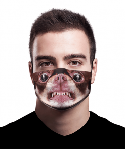 CHIHUAHUA AGGRESSIVE DOG SNARLING AND LOOKING ANGRY FACE MASK