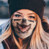 CHIHUAHUA DOG CLOSE-UP IN FRONT OF A PINK BACKGROUND FACE MASK