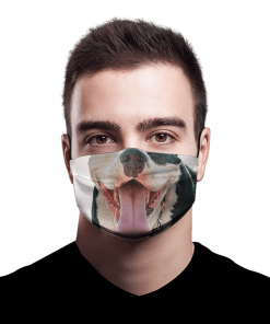 DOG FACE CLOSE STICK OUT TONGUE FACE MASK