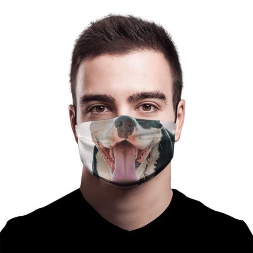 DOG FACE CLOSE STICK OUT TONGUE FACE MASK