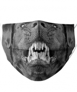 DOG OF BREED ROTTWEILER AGGRESSIVE LOOKING ANGRY FACE MASK