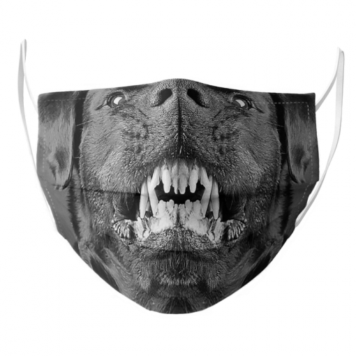 DOG OF BREED ROTTWEILER AGGRESSIVE LOOKING ANGRY FACE MASK