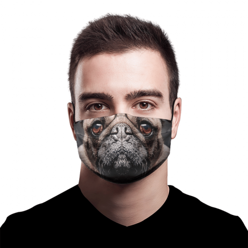 GRUMPY PUG WITH A VERY SAD FACE MASK