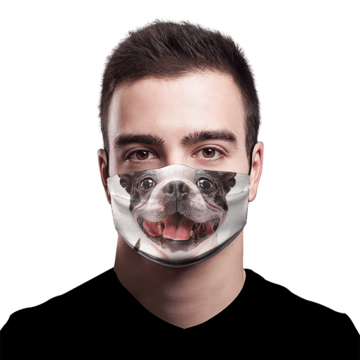 HAPPY SMILING DOG SHOWING TONGUE FACE MASK