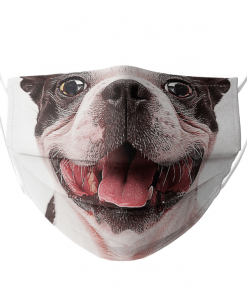 HAPPY SMILING DOG SHOWING TONGUE FACE MASK