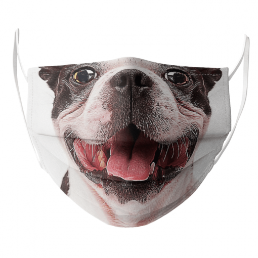 HAPPY SMILING DOG SHOWING TONGUE FACE MASK