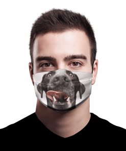 LABRADOR BLACK SHOWING TONGUE AND TEETH FIT YOUR FACE AND NOSE MASK