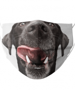 LABRADOR BLACK SHOWING TONGUE AND TEETH FIT YOUR FACE AND NOSE MASK