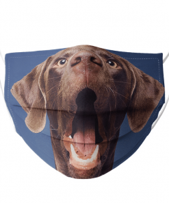 LABRADOR BROWN PORTRAIT SHOWING TEETH FIT YOUR FACE AND NOSE FACE MASK