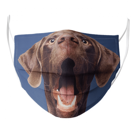 LABRADOR BROWN PORTRAIT SHOWING TEETH FIT YOUR FACE AND NOSE FACE MASK