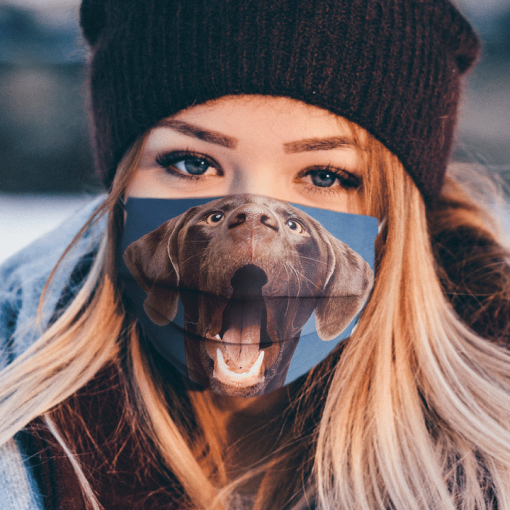 LABRADOR BROWN PORTRAIT SHOWING TEETH FIT YOUR FACE AND NOSE FACE MASK