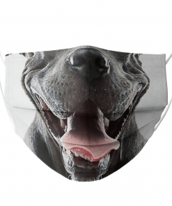 PITBULL DOG PORTRAIT WITH HUMAN EXPRESSION FACE MASK