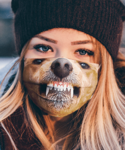 POODLE SNARLING SHOWING TEETH ANGRY FACE MASK