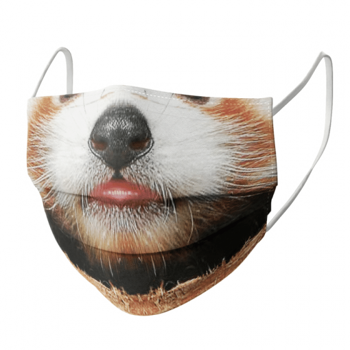 RED RARE PANDA CUBS CUTE FACE MASK