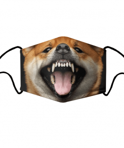 SHIBA INU DOG LOVER FUNNY FACE PET PORTRAIT FACE MASK