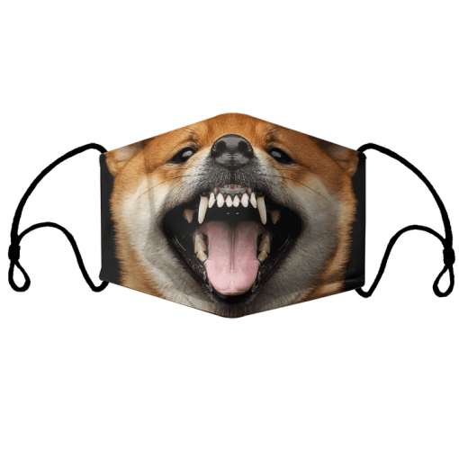 SHIBA INU DOG LOVER FUNNY FACE PET PORTRAIT FACE MASK