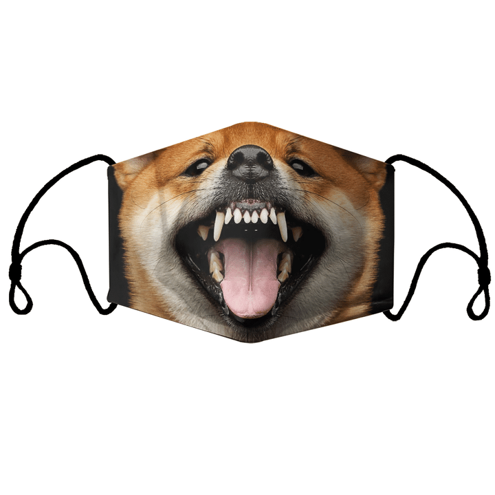 SHIBA INU DOG LOVER FUNNY FACE PET PORTRAIT FACE MASK - Q-Finder ...