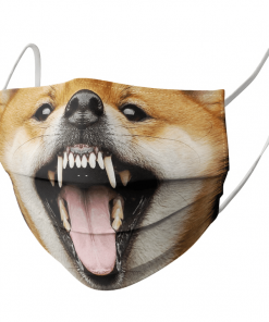 SHIBA INU DOG LOVER FUNNY FACE PET PORTRAIT FACE MASK