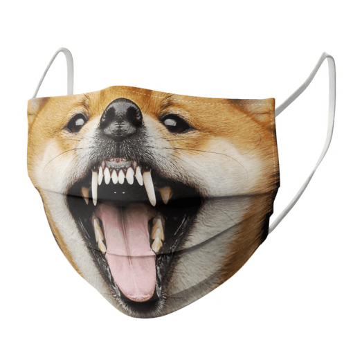 SHIBA INU DOG LOVER FUNNY FACE PET PORTRAIT FACE MASK