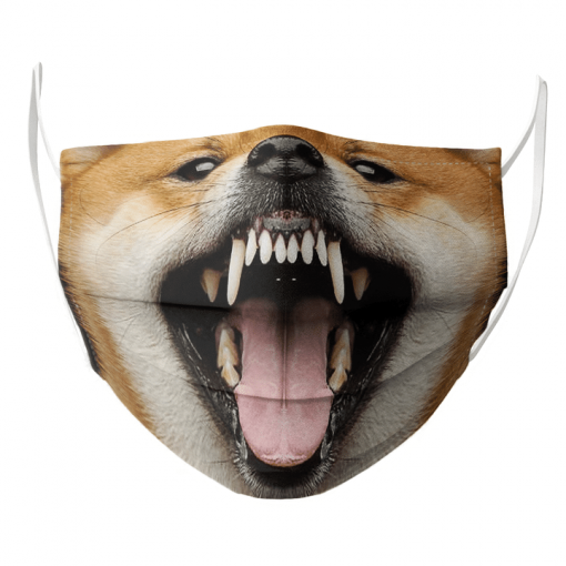 SHIBA INU DOG LOVER FUNNY FACE PET PORTRAIT FACE MASK