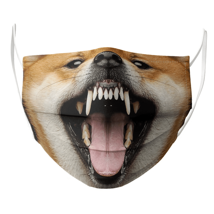 SHIBA INU DOG LOVER FUNNY FACE PET PORTRAIT FACE MASK - Q-Finder ...