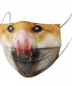 SHIBA INU LICKING, SHIBES DOG TONGUE SHOW FUNNY FACE MASK