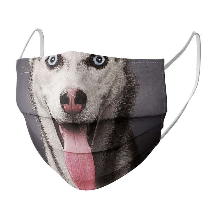 SIBERIAN HUSKY DOG CUTE FACE MASK - Q-Finder Trending Design T Shirt