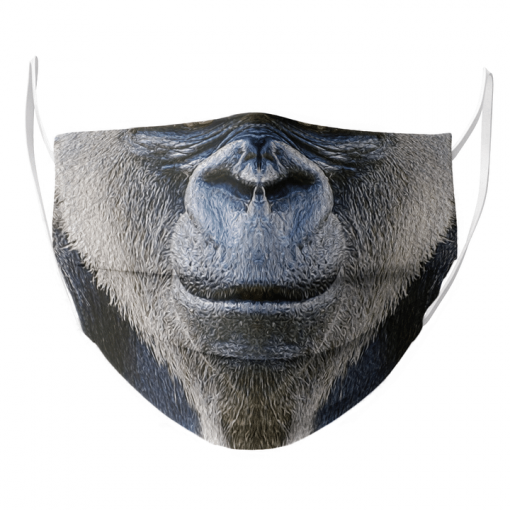 SILVERBACK WESTERN LOWLAND GORILLA SMILES FACE MASK