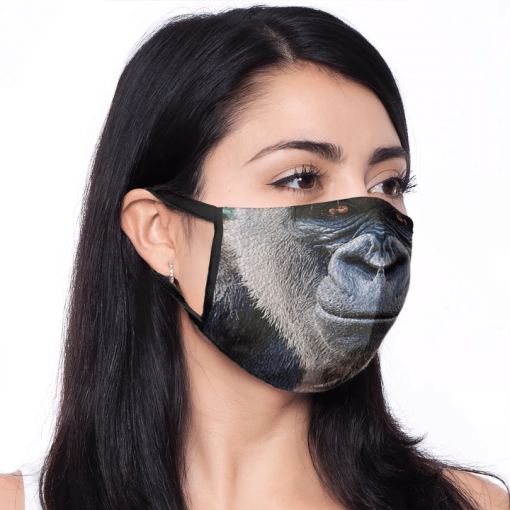 SILVERBACK WESTERN LOWLAND GORILLA SMILES FACE MASK