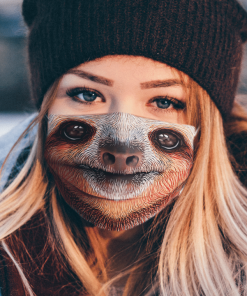 SLOTH FUN FACE SLOWLY LOVER FUNNY FACE MASK