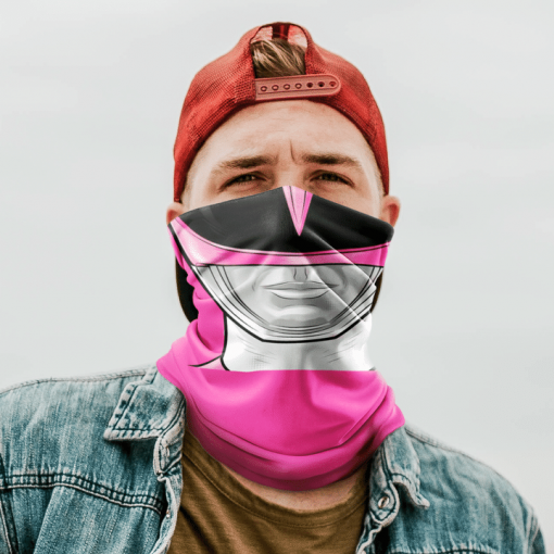 PINK RANGER FACE MASK NECK GAITER