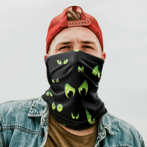 SPOOKY EYES SKATER FACE MASK NECK GAITER