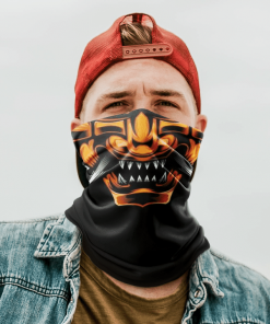 SAMURAI MASK CROSS KNIFE FACE MASK NECK GAITER