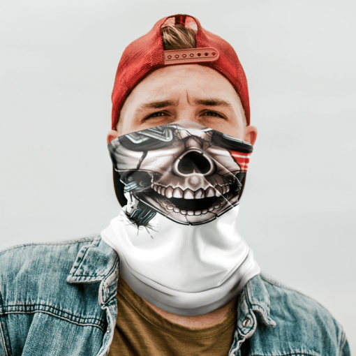 GAME OVER TEMPORARY TATTOO SET FACE MASK NECK GAITER