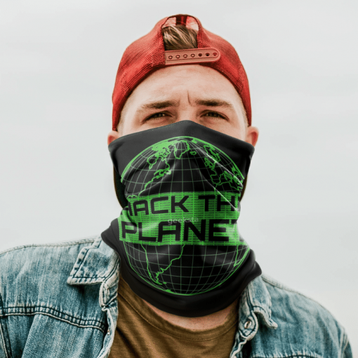 HACK THE PLANET FACE MASK NECK GAITER