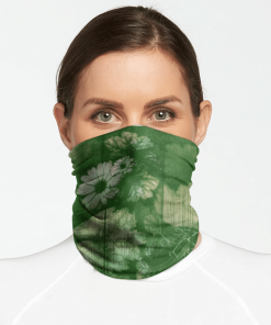 GREEN FLORAL FOR WOMEN MEN FACE MASK NECK GAITER